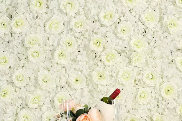 UV+Protected+3D+Silk+Rose+and+Hydrangea+Wall+Panel